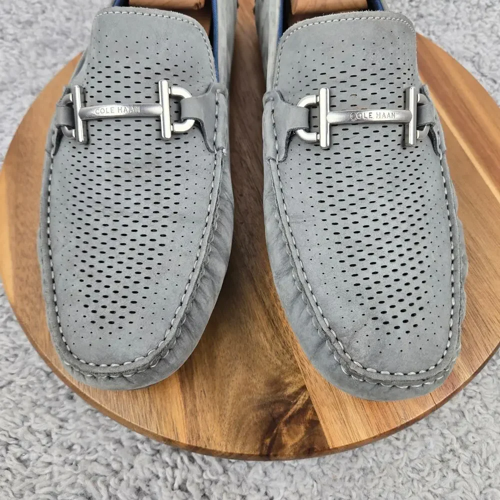 Cole Haan Mens 10.5W Wide Grand Laser Stormy Weather Bit Driving Loafer Moccasin